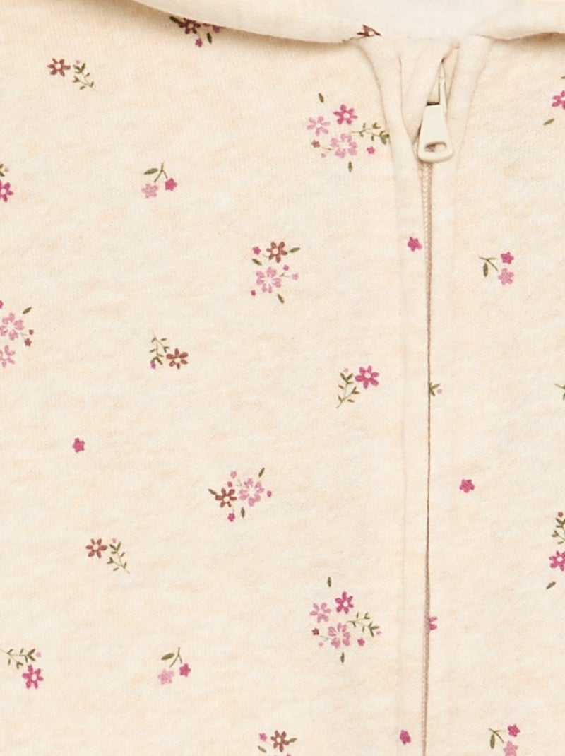Sweatshirt com capuz estampado Bege - Kiabi