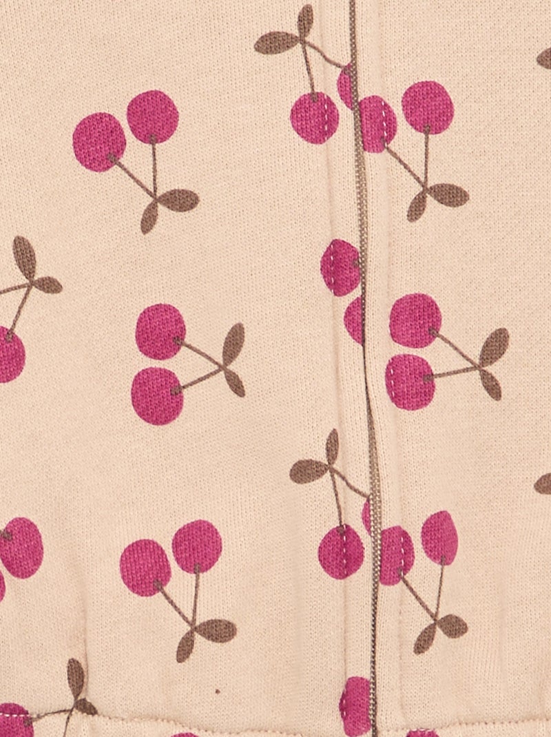 Sweatshirt com capuz estampado Bege - Kiabi