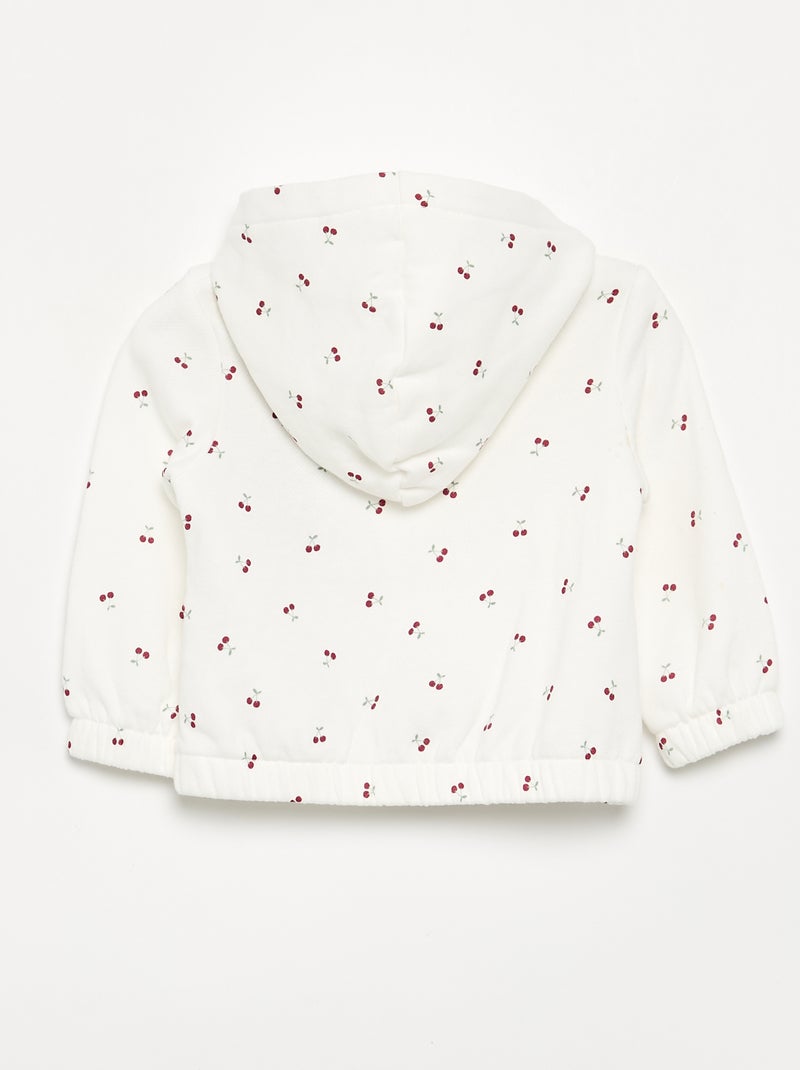 Sweatshirt com capuz estampado Branco - Kiabi