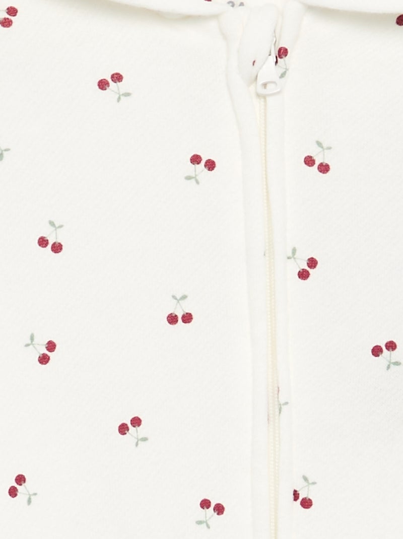 Sweatshirt com capuz estampado Branco - Kiabi