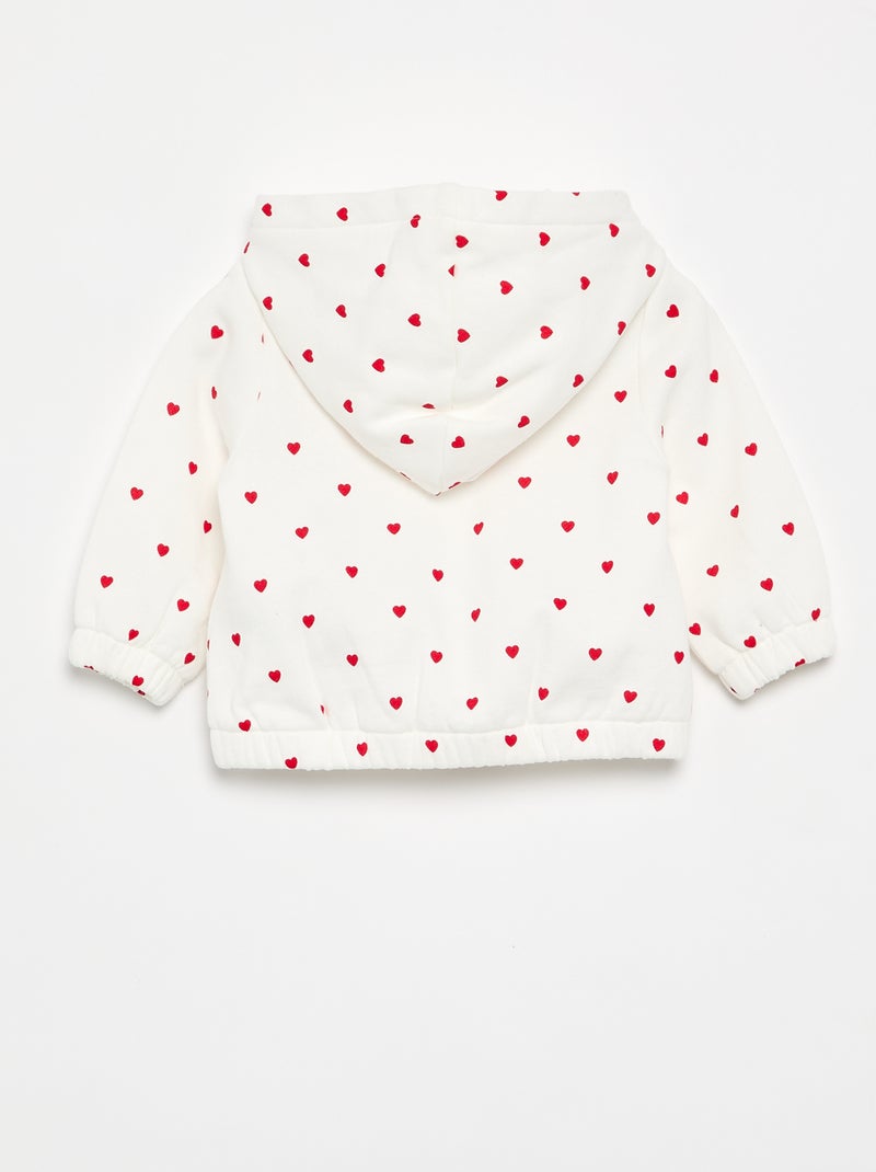 Sweatshirt com capuz estampado Branco - Kiabi