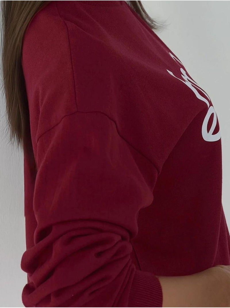 Sweatshirt com capuz estampado e manga comprida hiccup Vermelho escuro - Kiabi