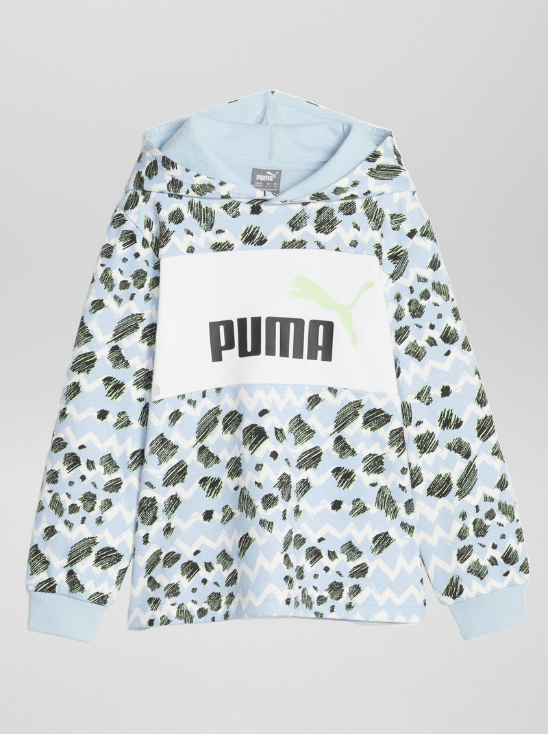 Sweatshirt com capuz estampado 'Puma' AZUL - Kiabi