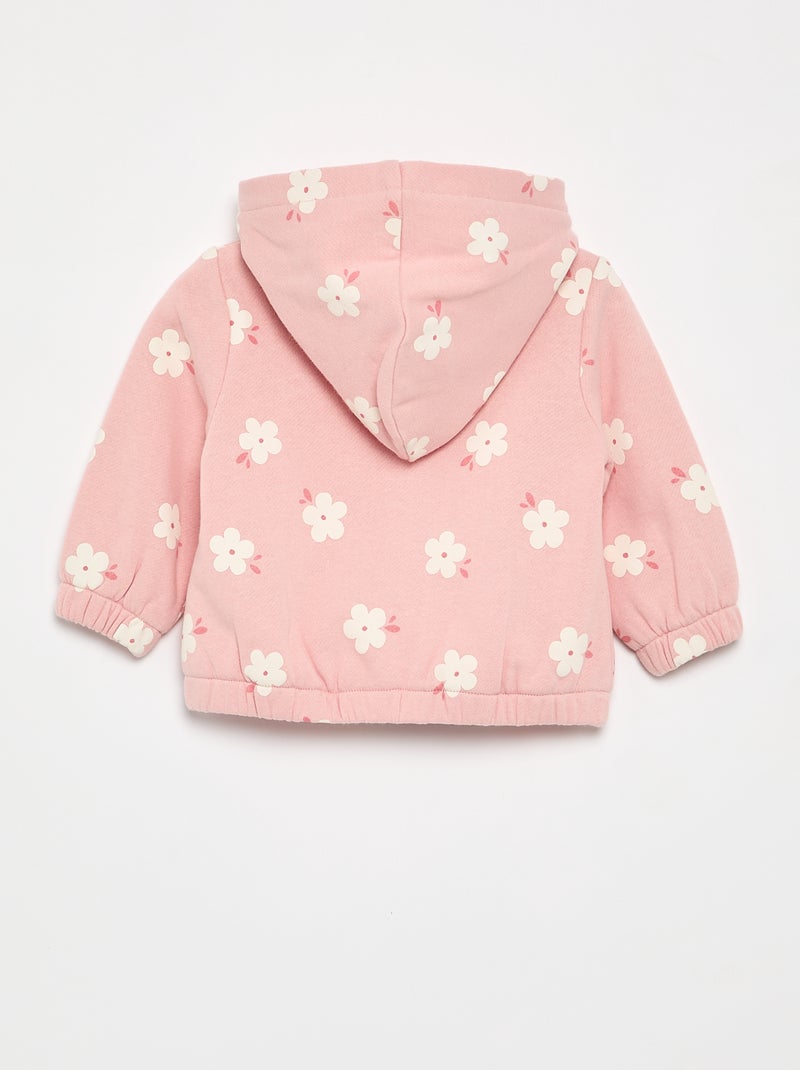 Sweatshirt com capuz estampado Rosa - Kiabi