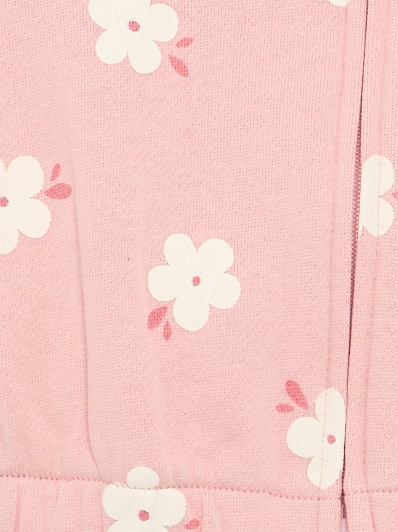 Sweatshirt com capuz estampado Rosa - Kiabi