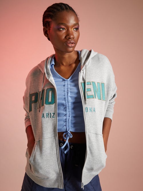 Sweatshirt com capuz estampado 'USA' - Kiabi