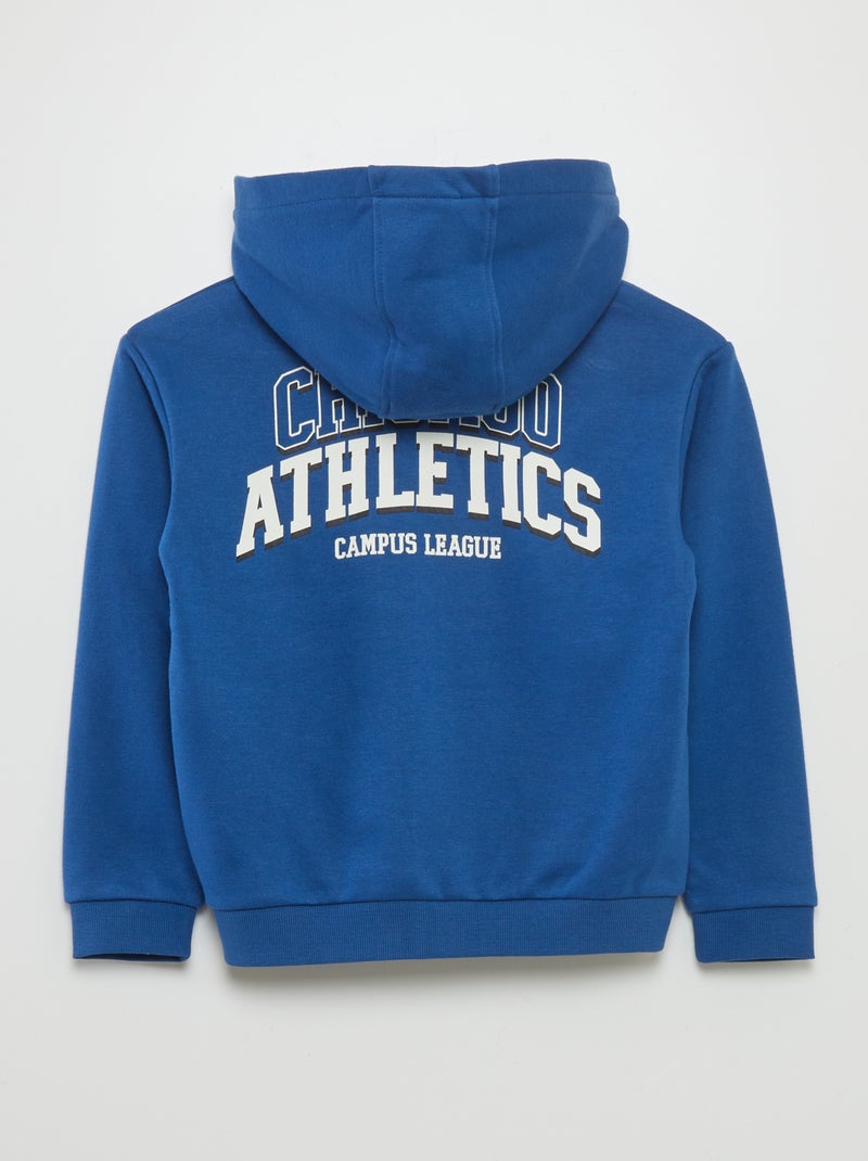 Sweatshirt com capuz estilo americano AZUL - Kiabi