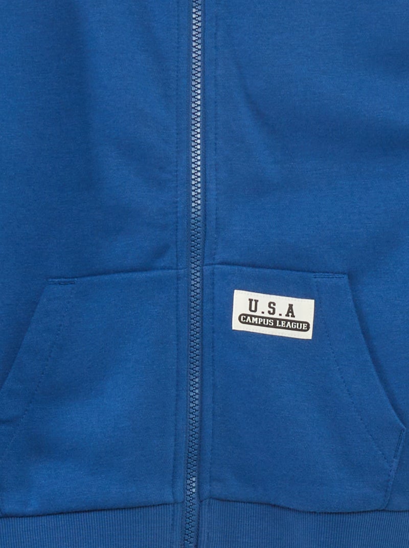 Sweatshirt com capuz estilo americano AZUL - Kiabi