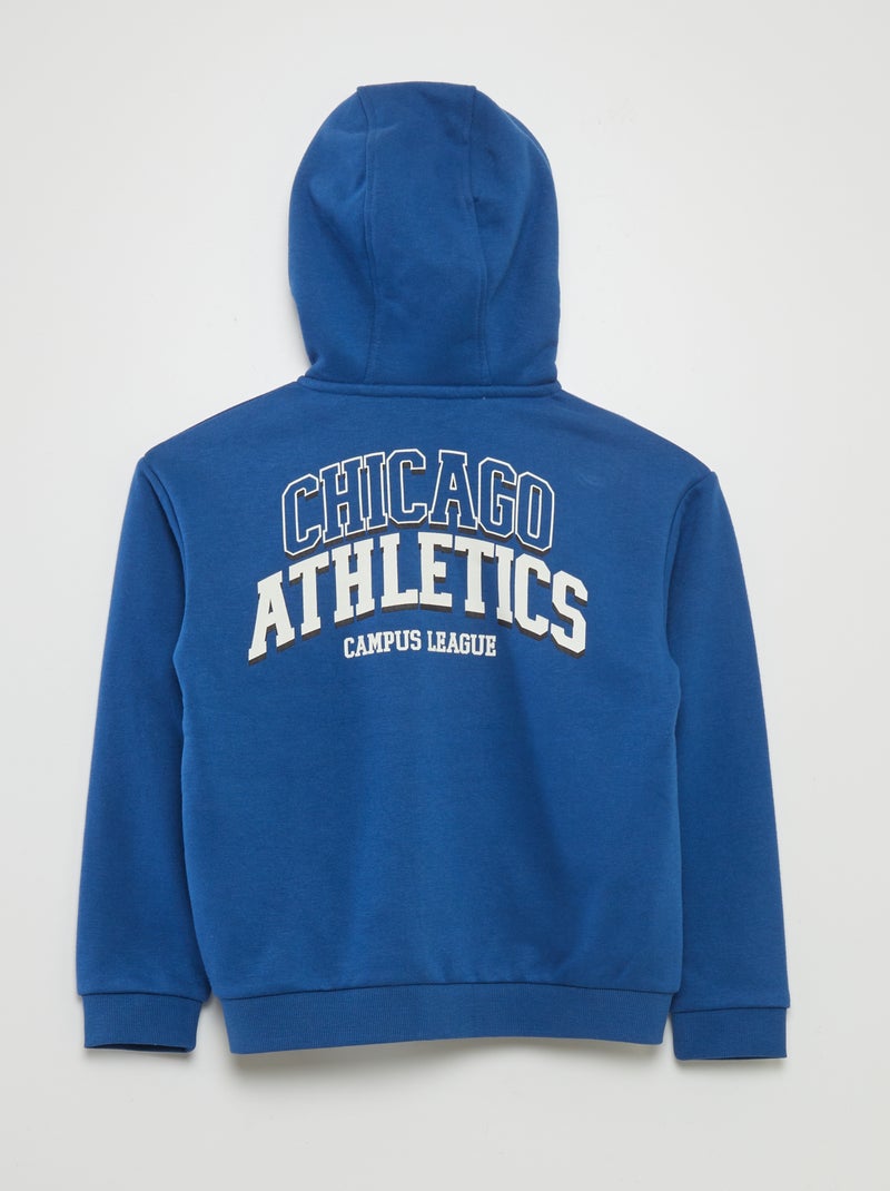 Sweatshirt com capuz estilo americano AZUL - Kiabi