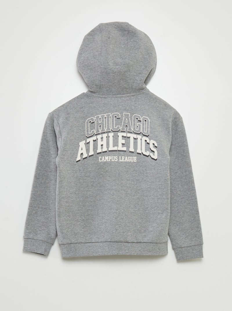 Sweatshirt com capuz estilo americano CINZA - Kiabi