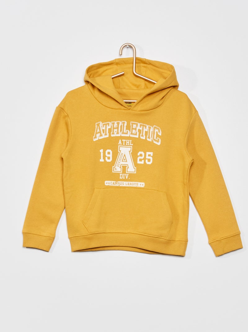 Sweatshirt com capuz estilo campus AMARELO - Kiabi