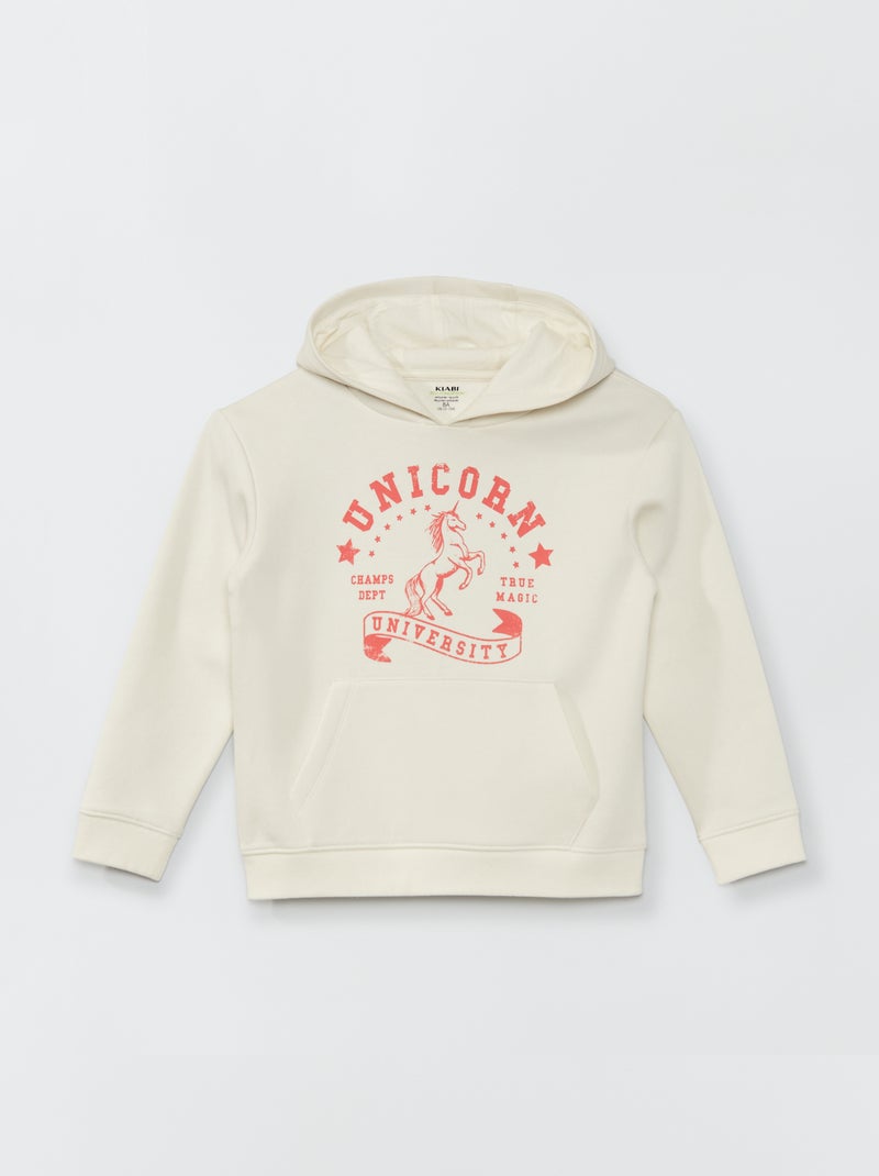 Sweatshirt com capuz estilo campus BEGE - Kiabi