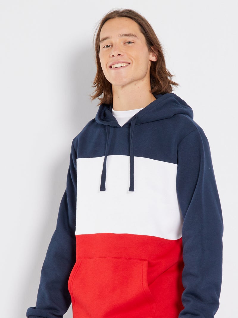 Sweatshirt com capuz estilo color-block Azul Marinho - Kiabi