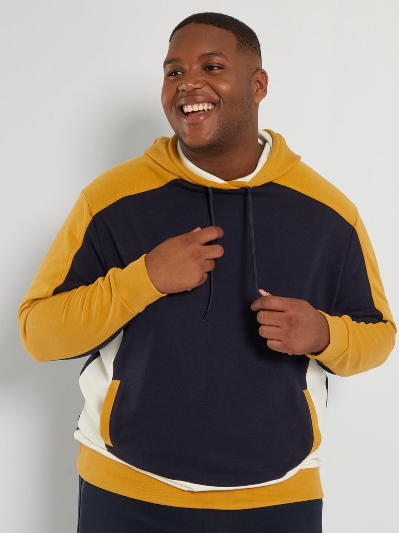 Sweatshirt com capuz estilo color-block BEGE - Kiabi