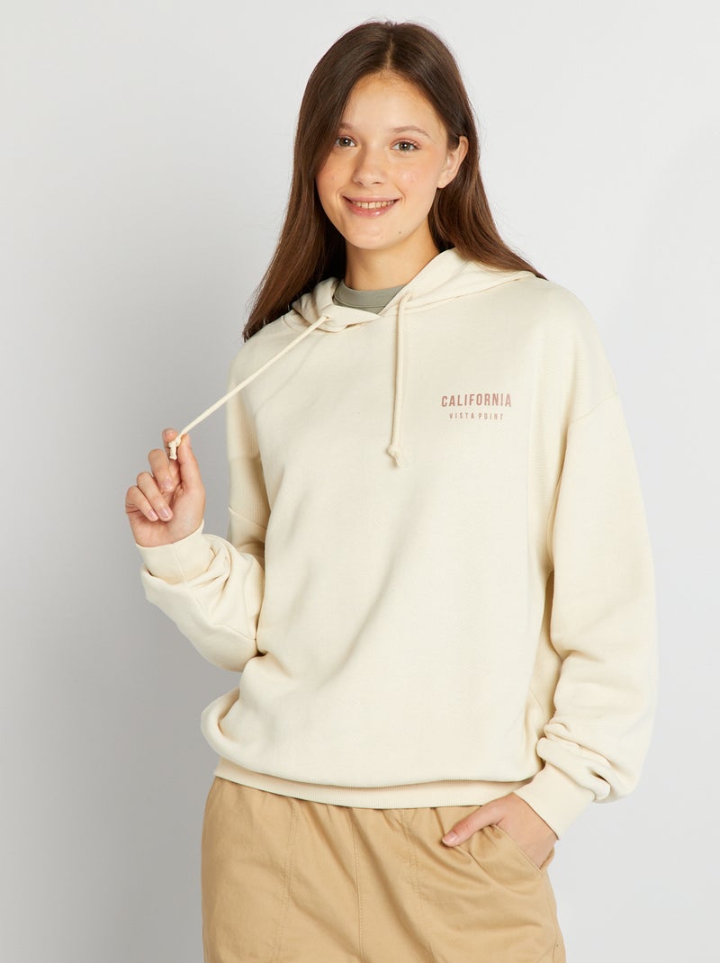 Sweatshirt com capuz estilo USA CASTANHO - Kiabi