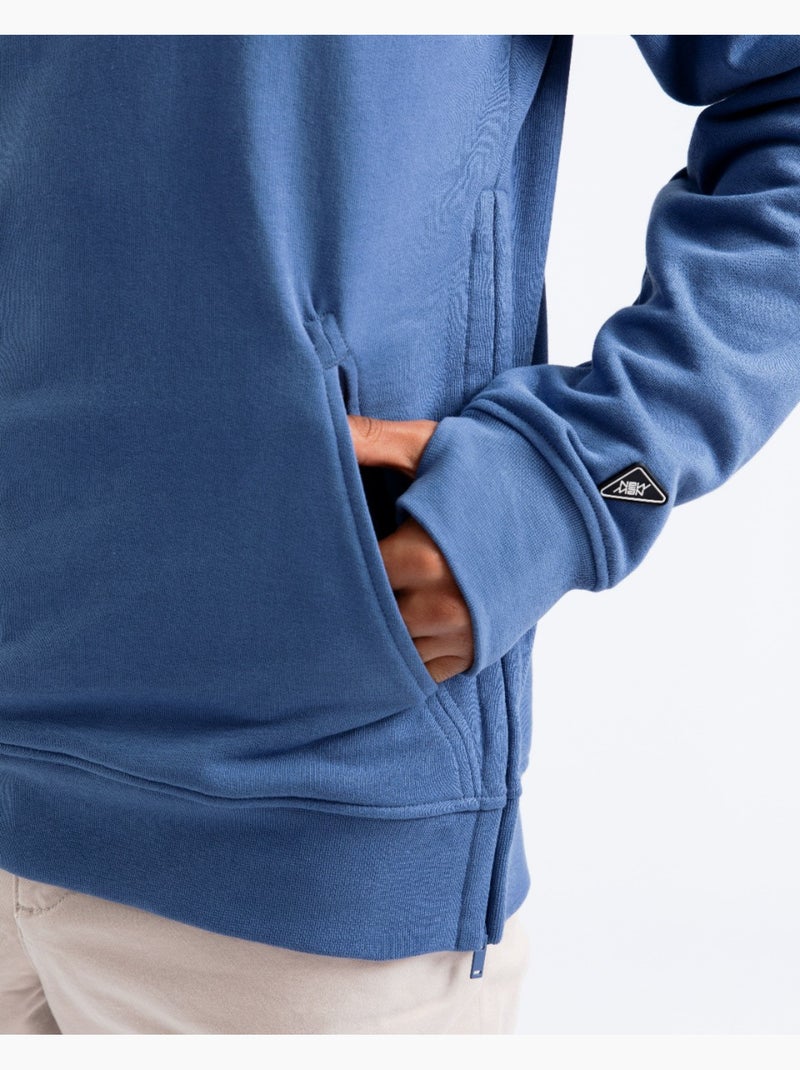 Sweatshirt com capuz evasion azul Azul - Kiabi