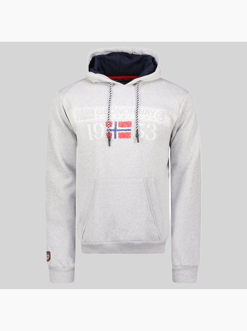 Sweatshirt com capuz fastlife – geographical norway Cinza claro - Kiabi