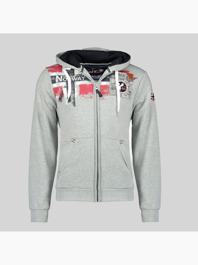 Sweatshirt com capuz fespote – geographical norway Cinza claro - Kiabi