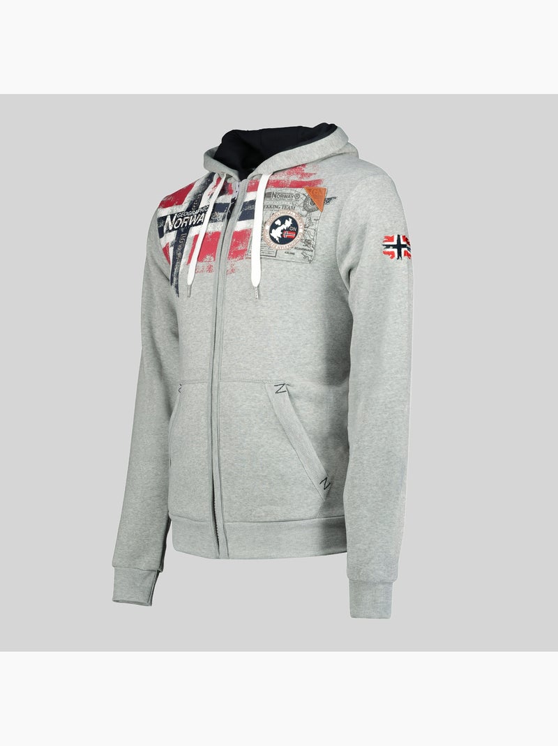 Sweatshirt com capuz fespote – geographical norway Cinza claro - Kiabi