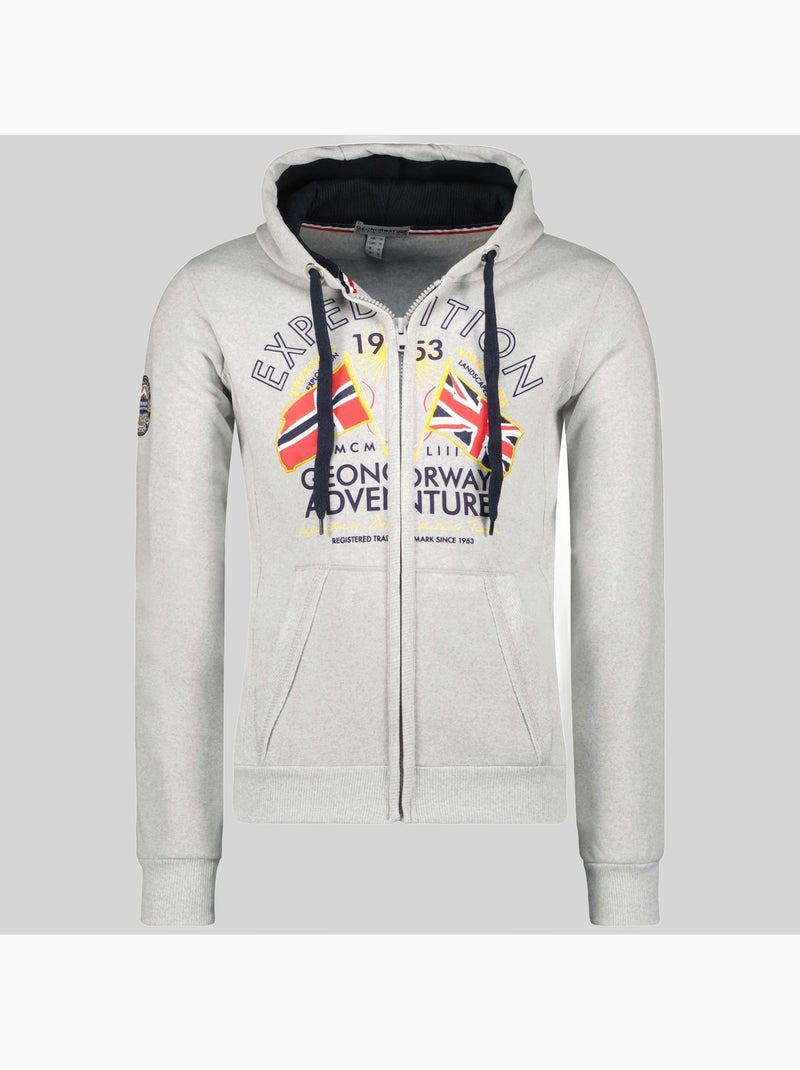 Sweatshirt com capuz flepto – geographical norway Cinza claro - Kiabi