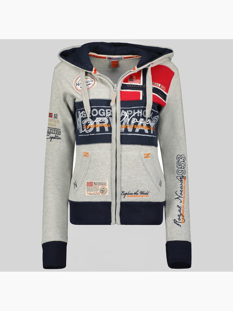 Sweatshirt com capuz flyer – geographical norway Cinza claro - Kiabi