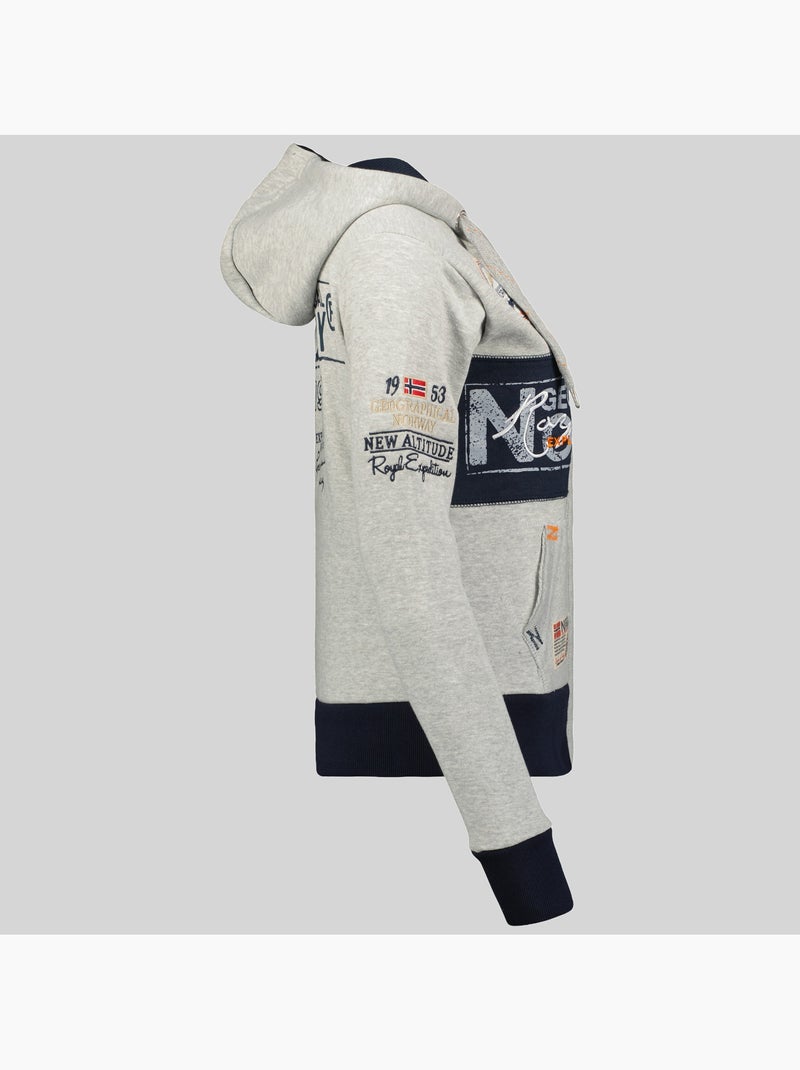 Sweatshirt com capuz flyer – geographical norway Cinza claro - Kiabi