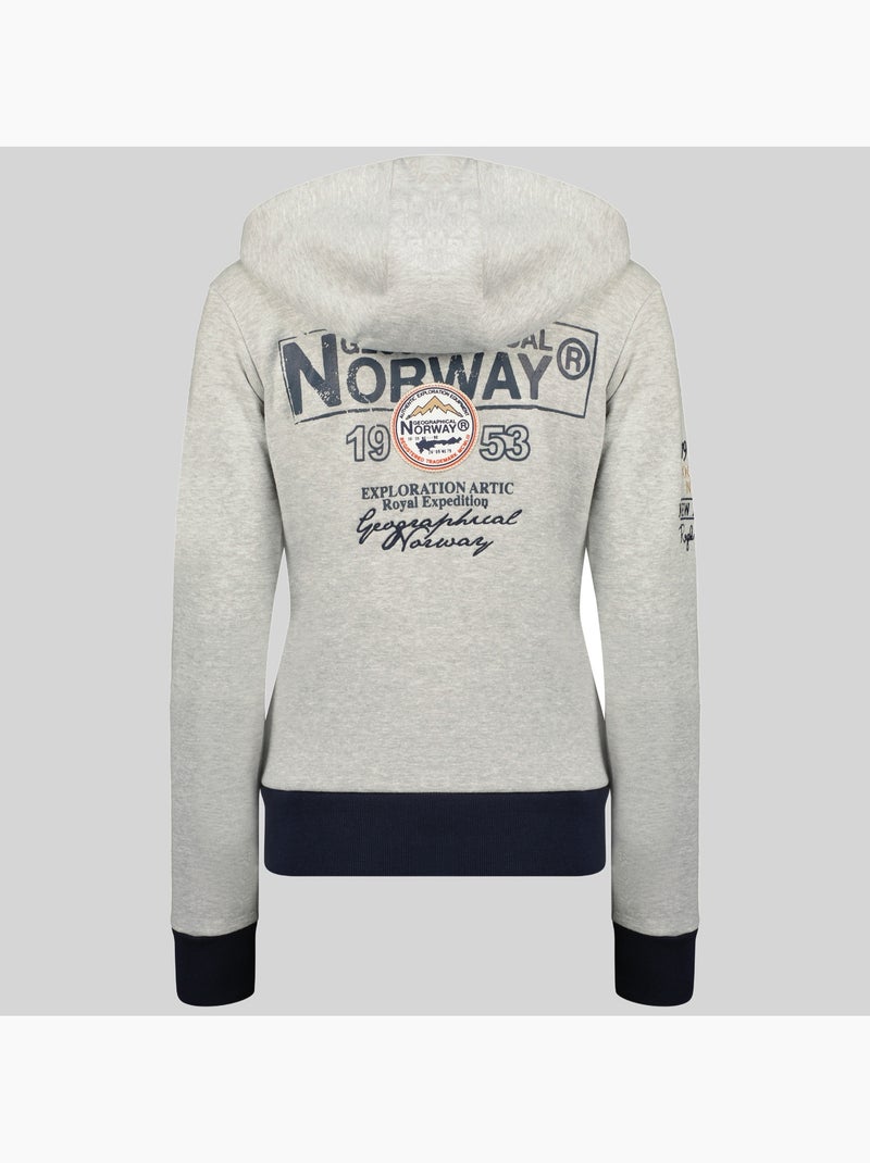 Sweatshirt com capuz flyer – geographical norway Cinza claro - Kiabi