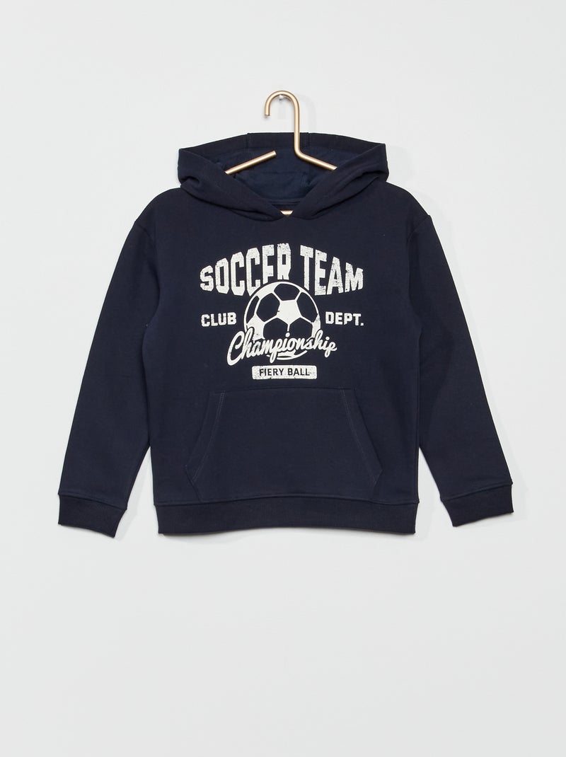 Sweatshirt com capuz 'futebol' AZUL - Kiabi