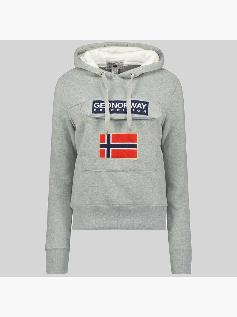 Sweatshirt com capuz gadrien – geographical norway Cinza claro - Kiabi