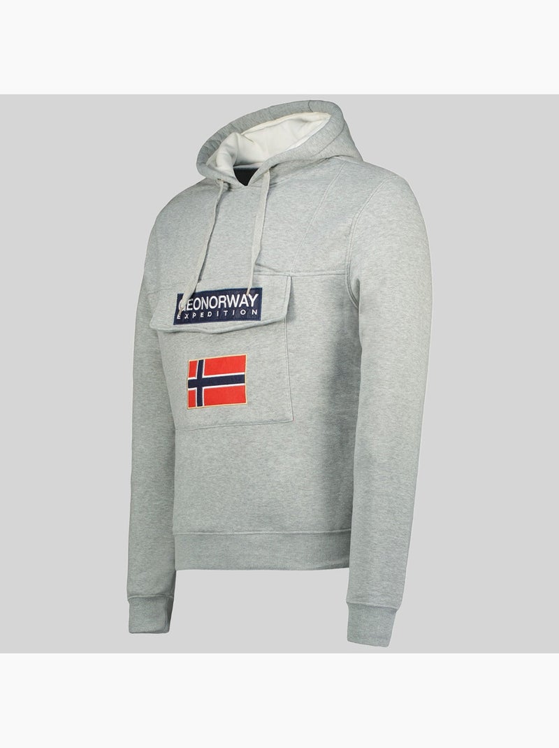Sweatshirt com capuz gadrien – geographical norway Cinza claro - Kiabi