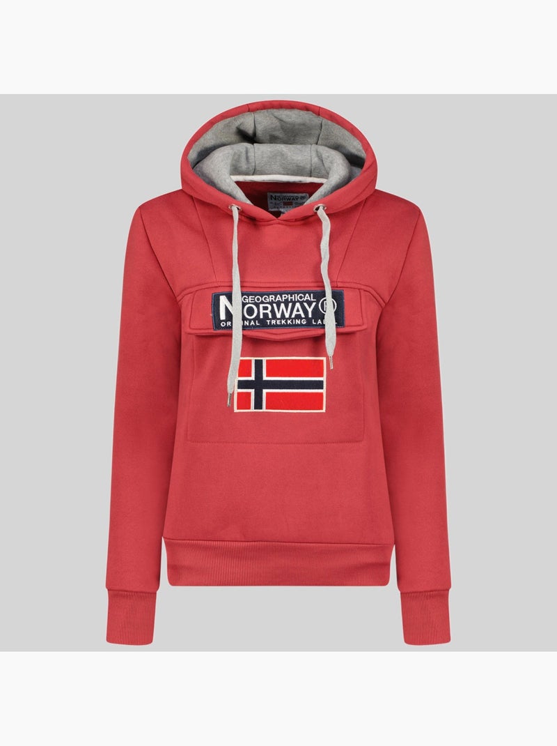Sweatshirt com capuz gadrien – geographical norway Vermelho granada - Kiabi