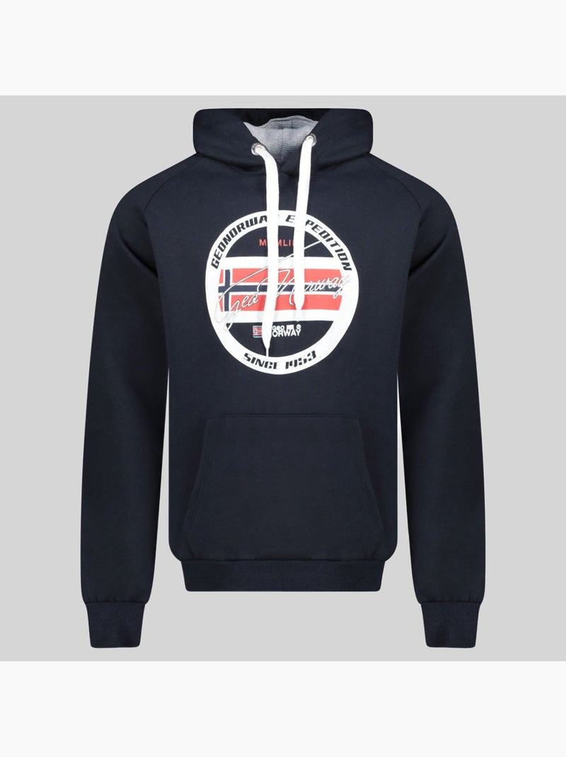 Sweatshirt com capuz garis – geographical norway Azul-marinho - Kiabi