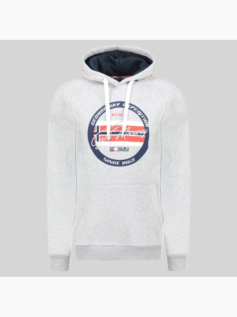 Sweatshirt com capuz garis – geographical norway Cinza claro - Kiabi