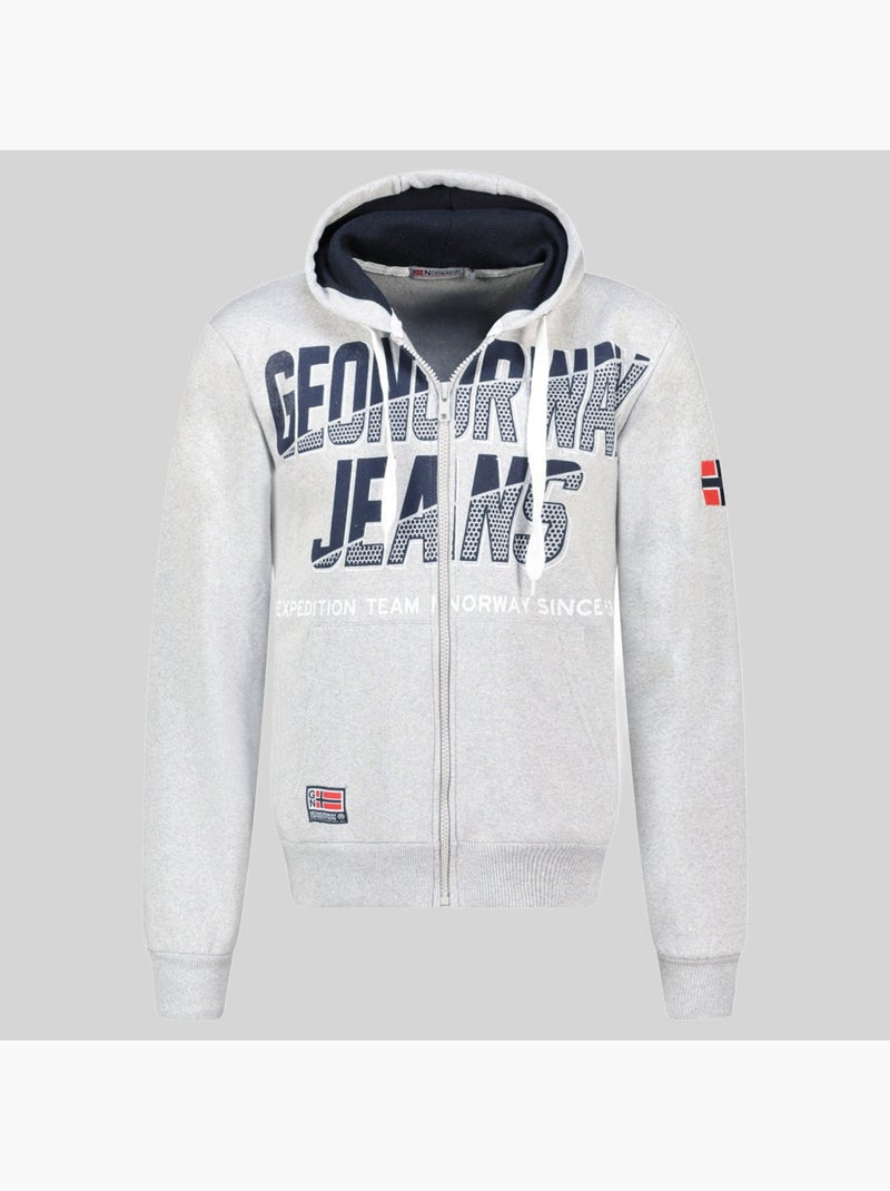 Sweatshirt com capuz gasper – geographical norway Cinza claro - Kiabi