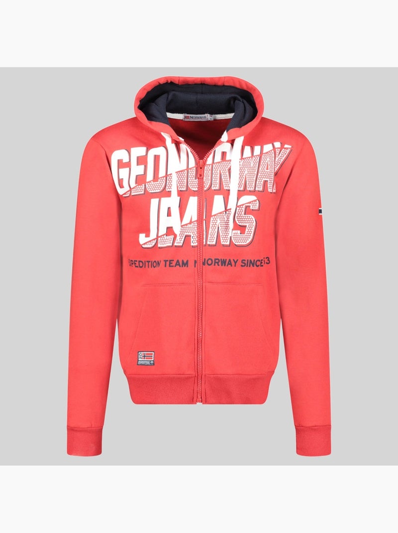 Sweatshirt com capuz gasper – geographical norway Vermelho - Kiabi