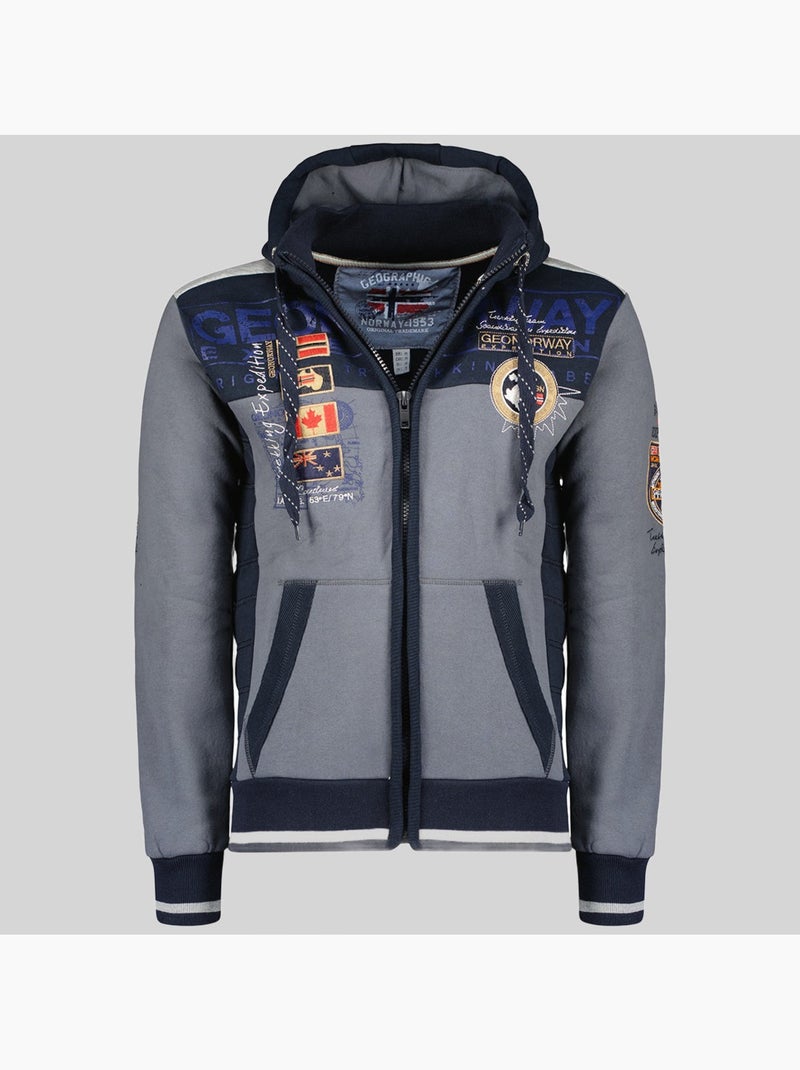 Sweatshirt com capuz geday – geographical norway Cinza escuro - Kiabi