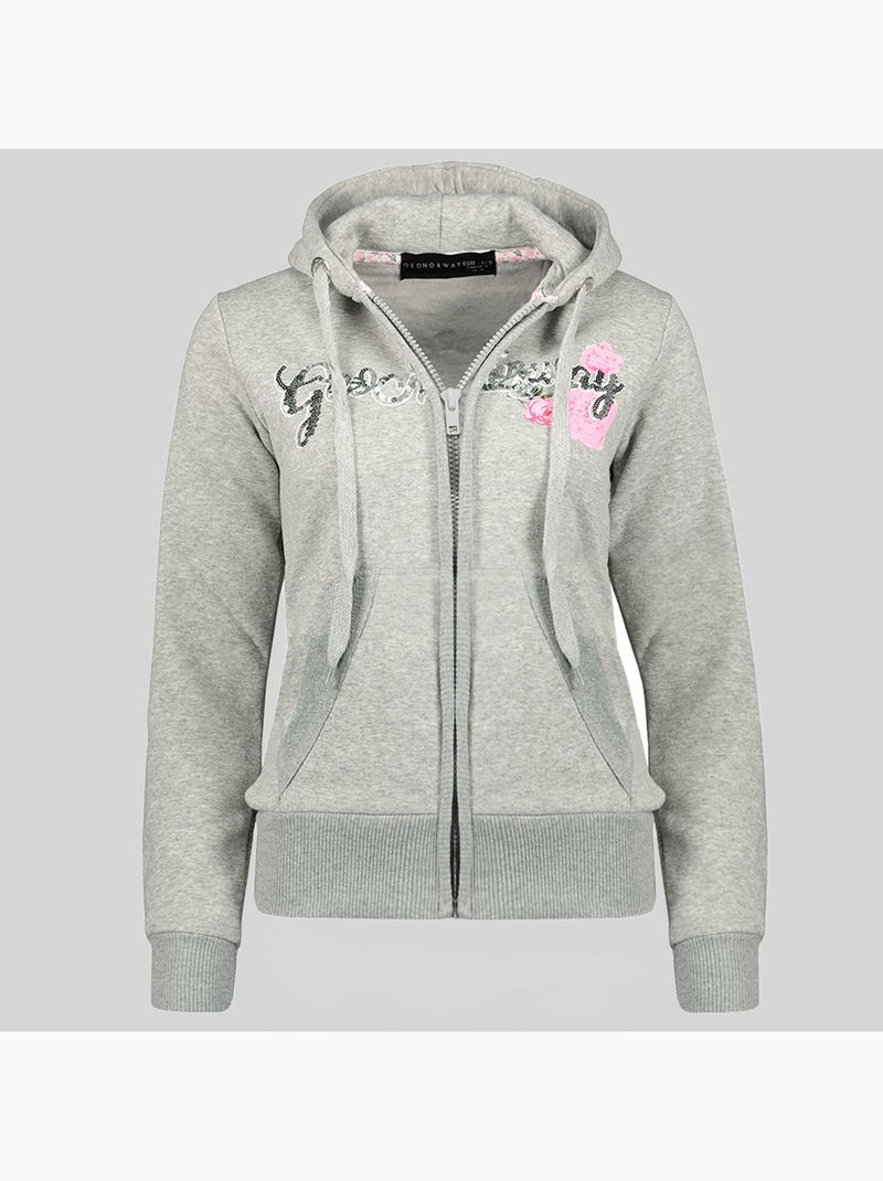 Sweatshirt com capuz gelphine – geographical norway Cinza claro - Kiabi
