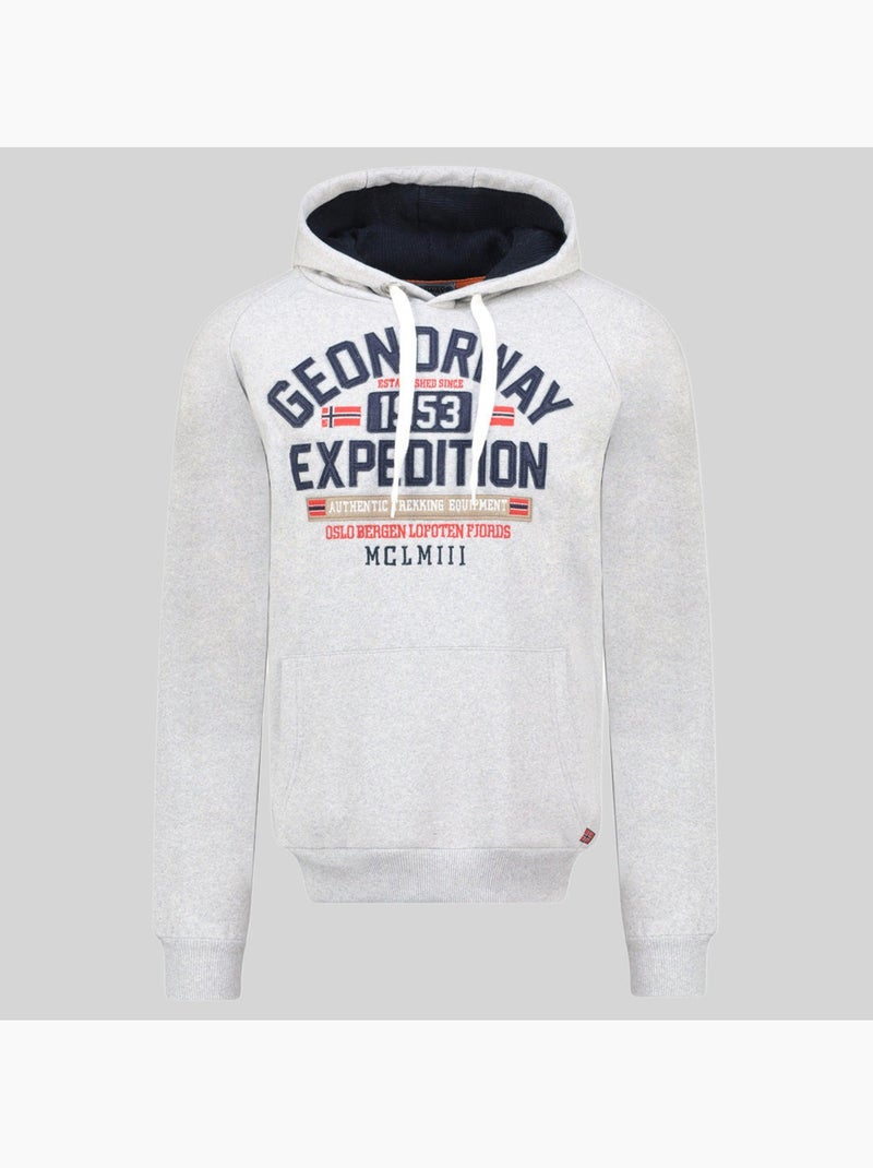 Sweatshirt com capuz germanito – geographical norway Cinza claro - Kiabi