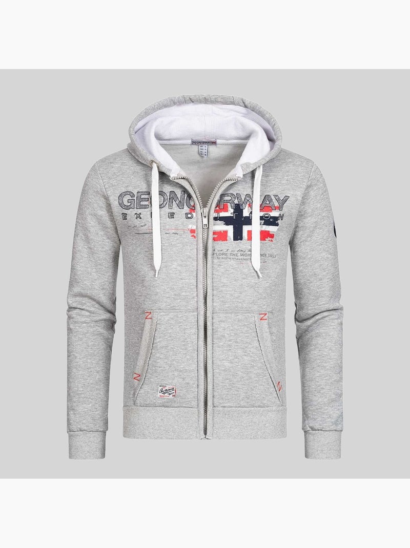 Sweatshirt com capuz gisland – geographical norway Cinza claro - Kiabi