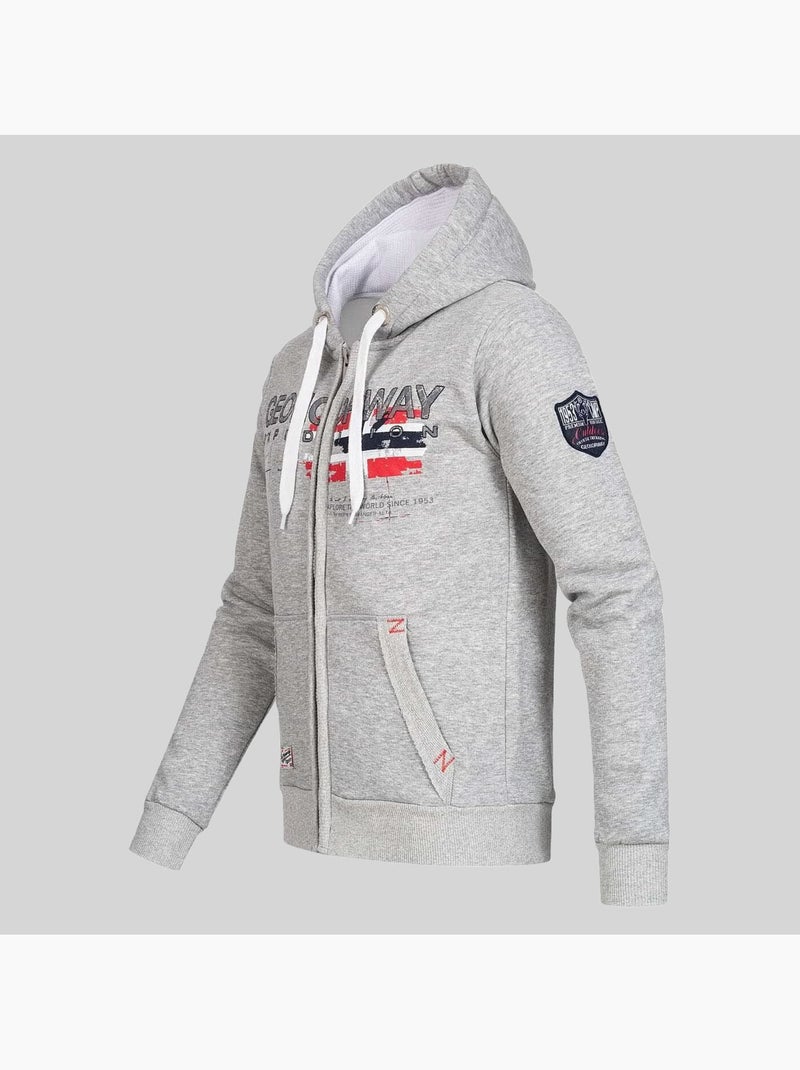 Sweatshirt com capuz gisland – geographical norway Cinza claro - Kiabi