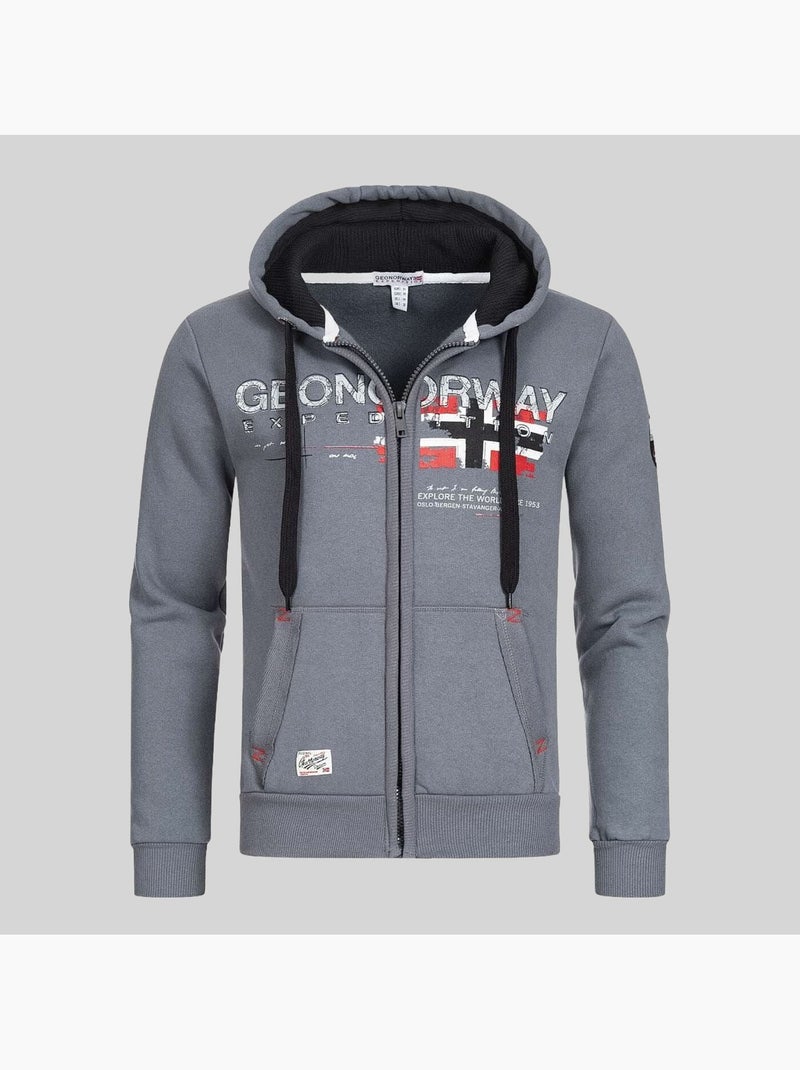 Sweatshirt com capuz gisland – geographical norway Cinza escuro - Kiabi