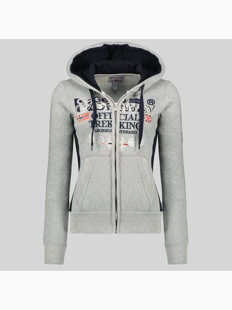 Sweatshirt com capuz gladys – geographical norway Cinza claro - Kiabi