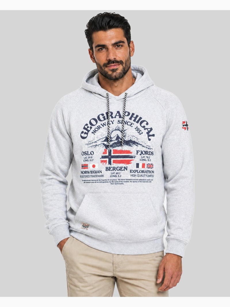 Sweatshirt com capuz gommy – geographical norway Cinza claro - Kiabi