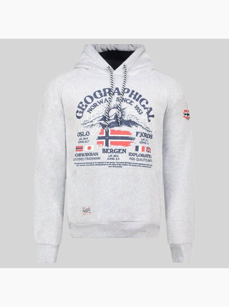 Sweatshirt com capuz gommy – geographical norway Cinza claro - Kiabi