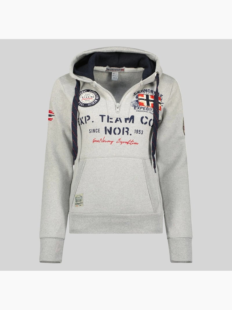 Sweatshirt com capuz goptaine – geographical norway Cinza claro - Kiabi