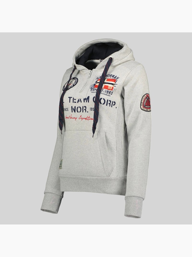 Sweatshirt com capuz goptaine – geographical norway Cinza claro - Kiabi
