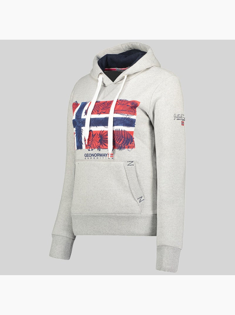 Sweatshirt com capuz gpalm – geographical norway Cinza claro - Kiabi