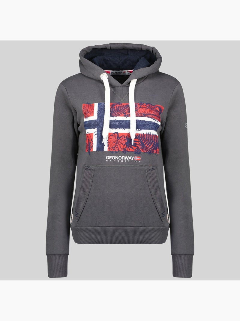 Sweatshirt com capuz gpalm – geographical norway Cinza escuro - Kiabi