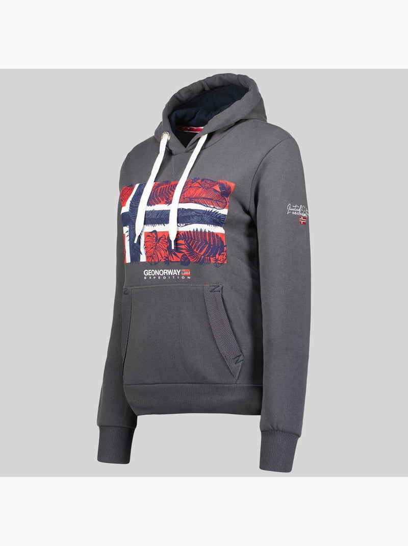 Sweatshirt com capuz gpalm – geographical norway Cinza escuro - Kiabi