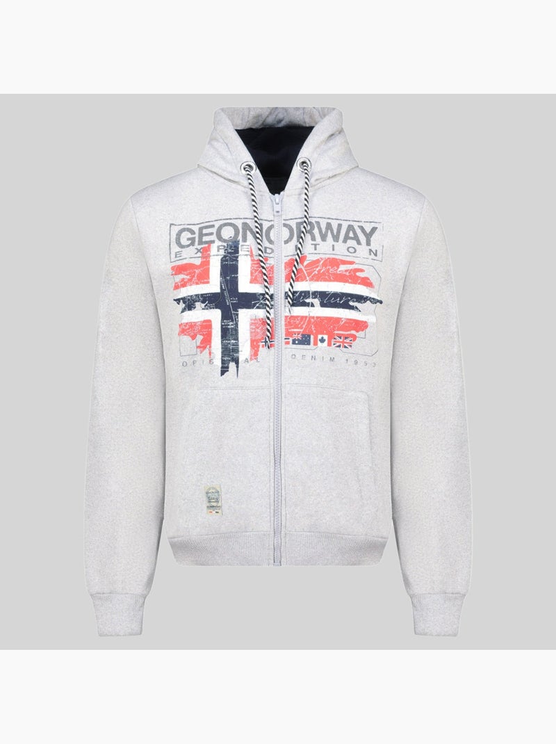 Sweatshirt com capuz grusty – geographical norway Cinza claro - Kiabi
